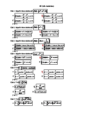 Đề kiểm tra môn Giải tích 12 - Đề 1